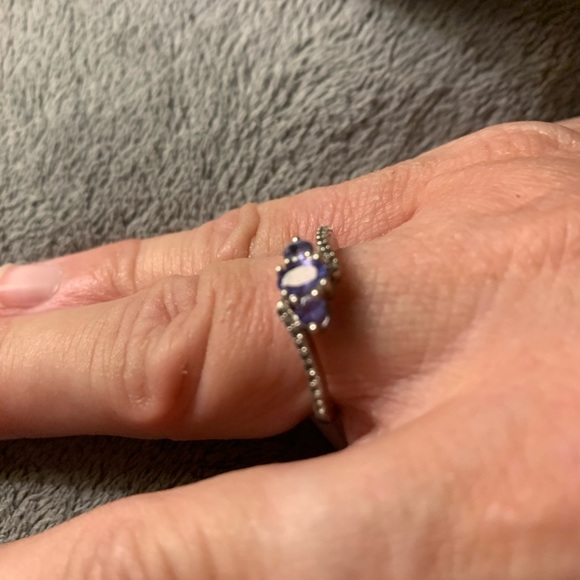 Genuine Tanzanite sterling silver ring 925 - Picture 4 of 4
